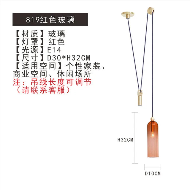 DecorBites™ Glass Chandelier: Nordic Minimalist Adjustable LED Decorative Suspension Lamps