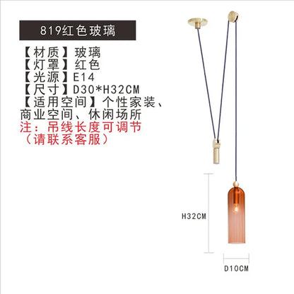 DecorBites™ Glass Chandelier: Nordic Minimalist Adjustable LED Decorative Suspension Lamps