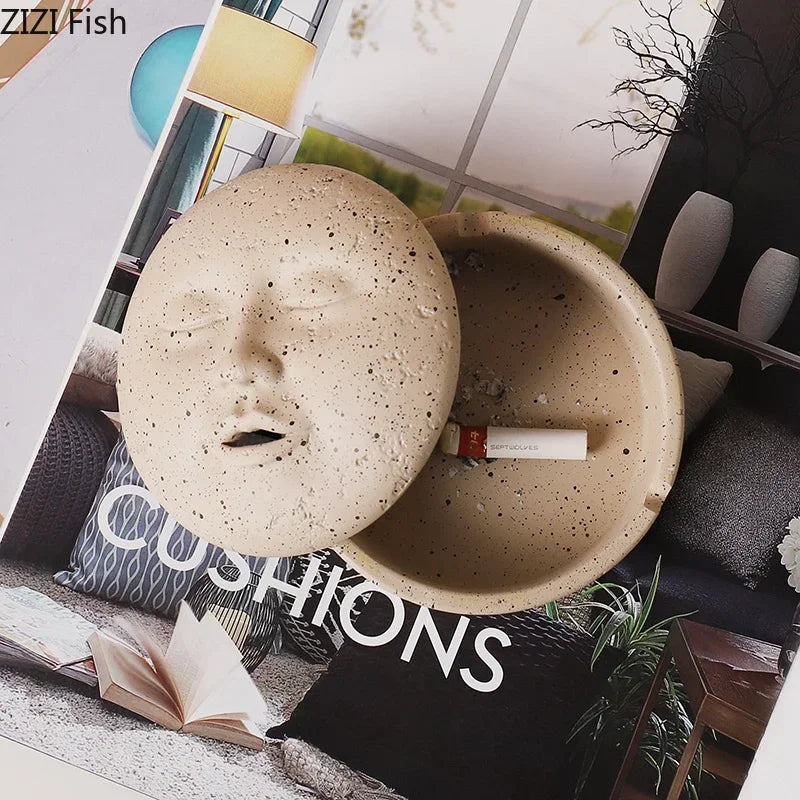DecorBites™ Human Face Character Ashtray Office Desk Decoration Weed Smoking Accessories Gift