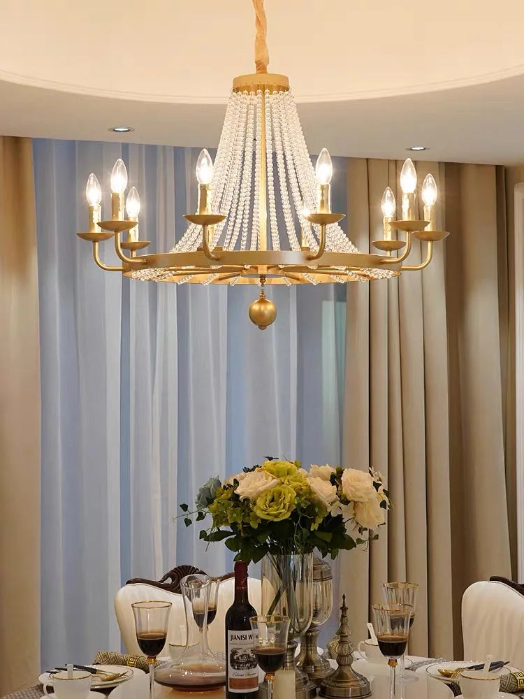 DecorBites™ Crystal Chandelier: Retro Industrial Lighting for Living Room, Dinning Room Decor