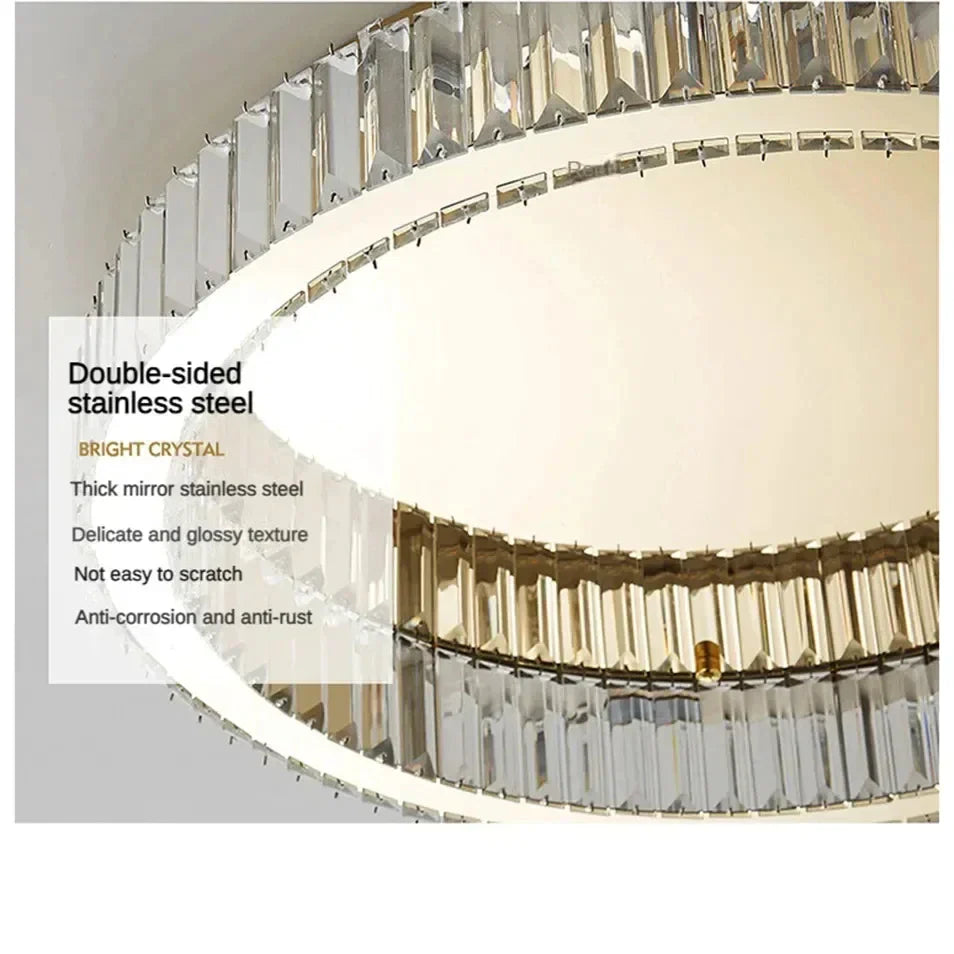 Lámpara de techo circular de cristal DecorBites™ con iluminación LED para interiores, ideal para sala de estar, dormitorio o estudio.