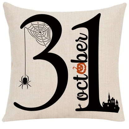 DecorBites™ Halloween Linen Cushion Cover for Living Room Decor and Sofa - Trick or Treat
