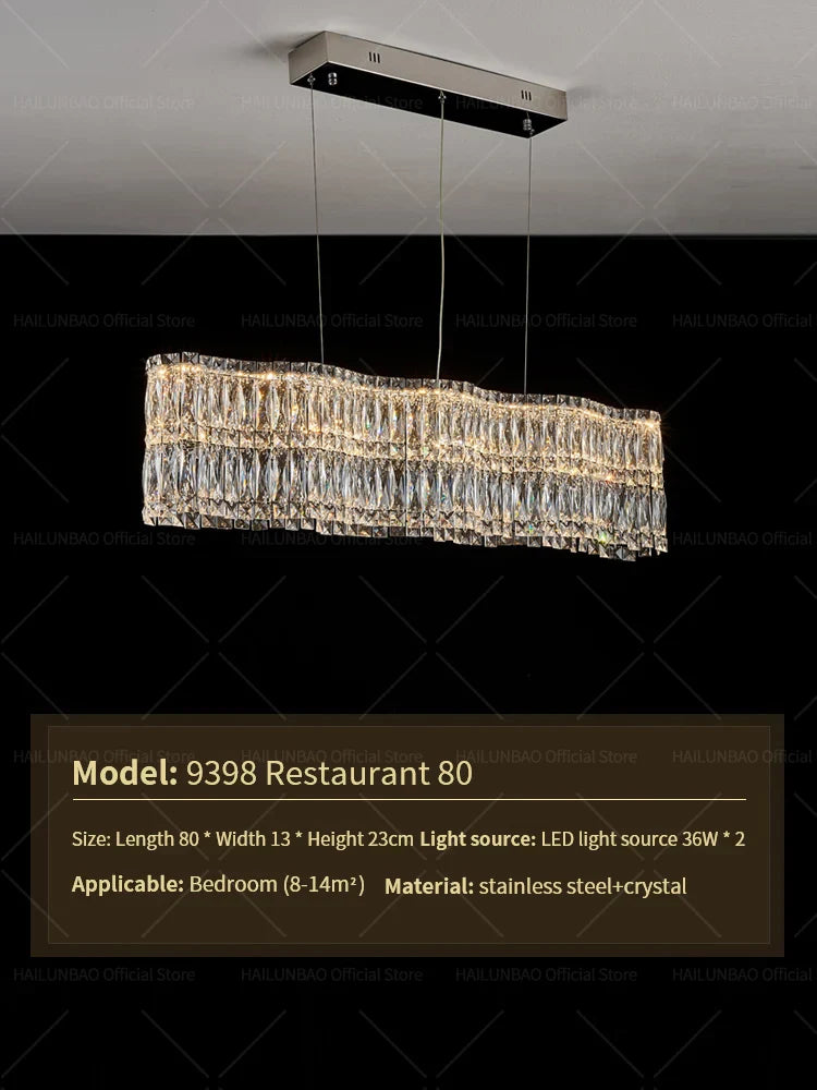 DecorBites™ Crystal Luxe Chandelier for Modern Living Room, High-End Restaurant Light