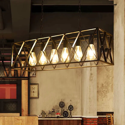 DecorBites™ Industrial Chandelier: Retro Loft Style Pendant Light for Bar, Restaurant, and Retail Settings