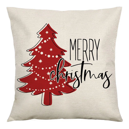 DecorBites™ Christmas Linen Cushion Cover 45x45cm Sofa Home Party Decor