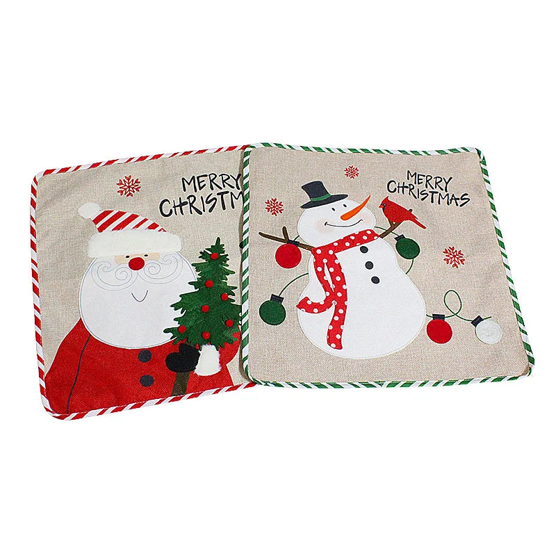 DecorBites™ Christmas Embroidered Pillowcase 45x45cm - Festive Home Decorative Cushions