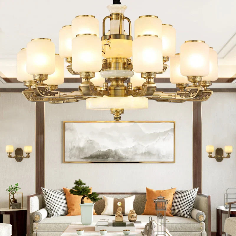 DecorBites™ Jade Chandelier for Luxe Living Spaces