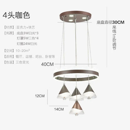 DecorBites™ Elegant 4-Head LED Dining Table Chandelier