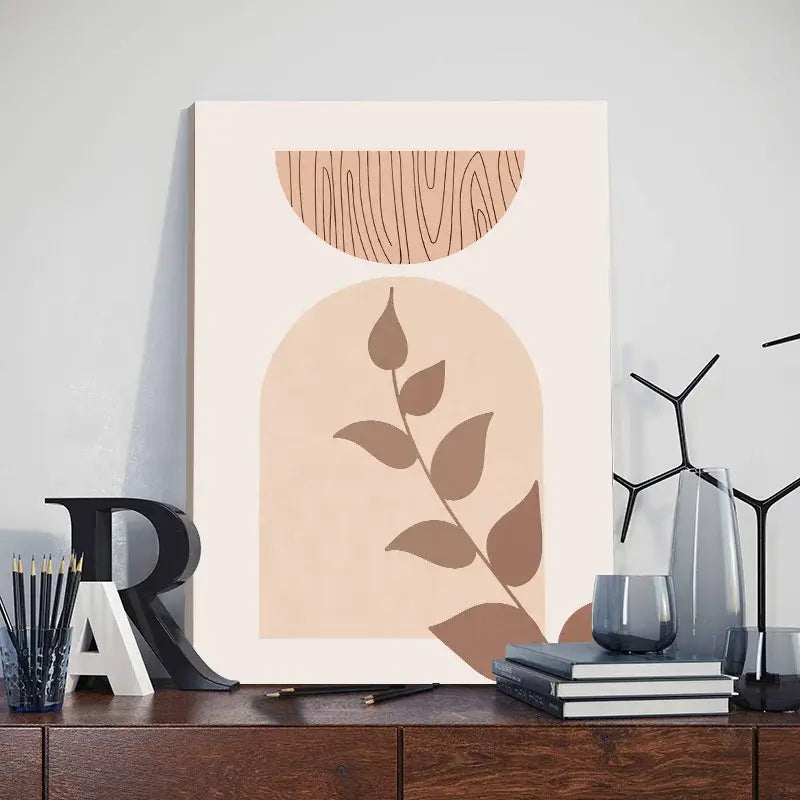 DecorBites™ Abstract Orange Leaf Posters Set - Boho Home Wall Art