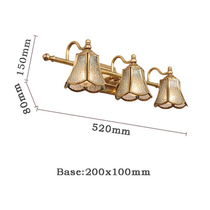 Espejo de cristal dorado DecorBites™ con luz para armario, ideal para dormitorio y baño.