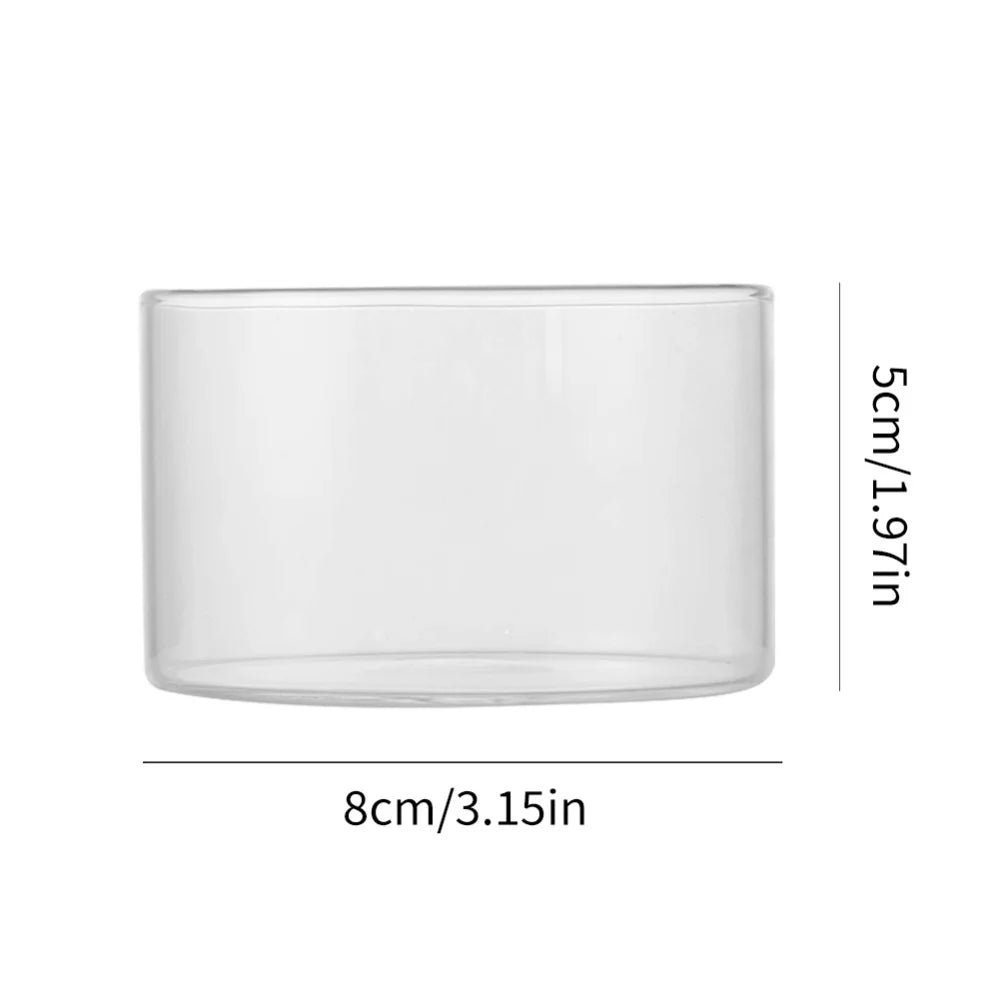 DecorBites™ Glass Cup Set for Tea Juice Milk Ice Cream Pudding - Heat Resistant High Borosilicate Drinkware