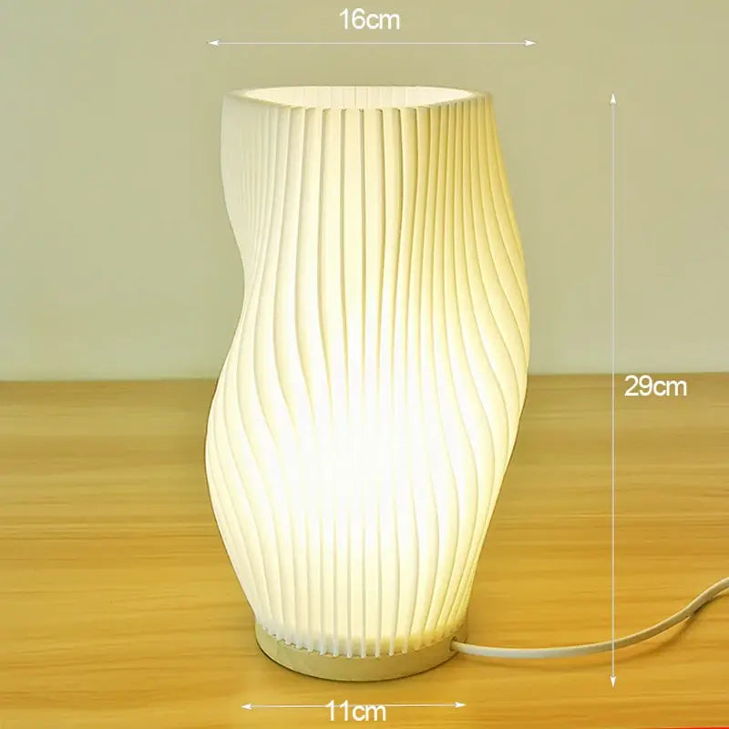 DecorBites™ French cream style 3D desk lamp ins internet red pleated bedroom bedside lamp study coffee shop card seat