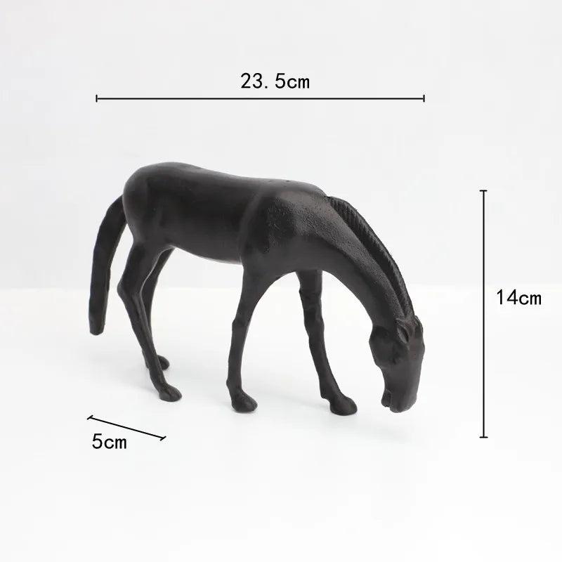 DecorBites™ Abstract Horse Iron Sculpture - Metal Animal Figurine for Home Decor