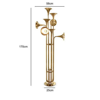 DecorBites™ Gold Flared Trumpet Chandelier for Kitchen, Hall, Study, Drawing Room