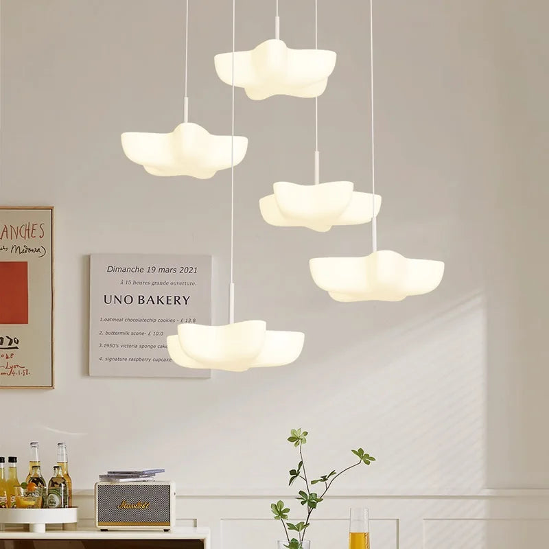 DecorBites™ Cloud White Modern Chandelier Floating Pendant Lamp Kitchen Island Light