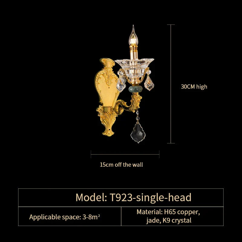 Lámpara de araña de cristal de lujo DecorBites™: Elegante candelabro de cobre para salón y comedor