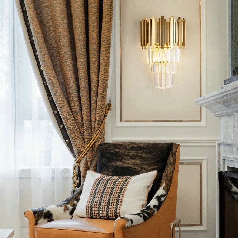 Gold Crystal LED Wall Light