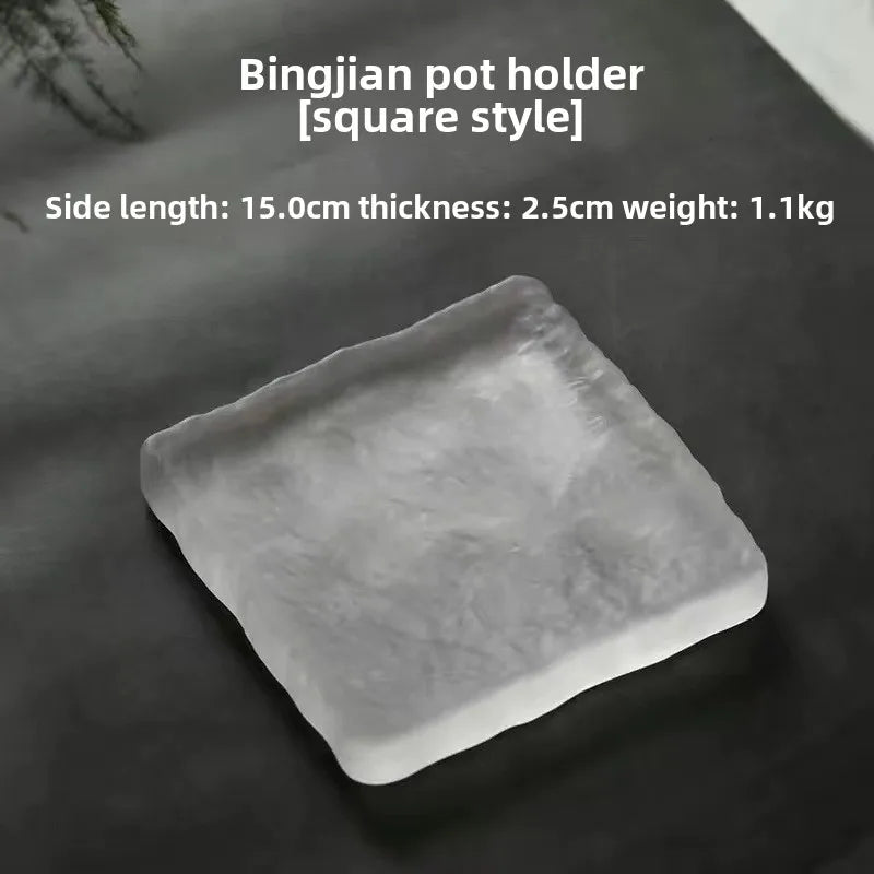 DecorBites™ Crystal Glass Coaster, Minimalist Jewelry Display Panel, Japanese Tea Plate