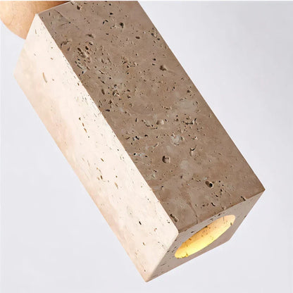 DecorBites™ LED Yellow Travertine Hanging Lamp for Home Decor and Lighting Fixtures