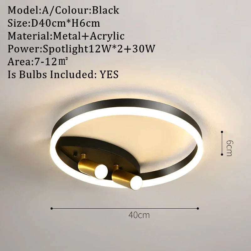 Luces de Techo LED Oro Decorbites™ con Control Remoto Regulable para Iluminación de Sala de Estar y Cocina