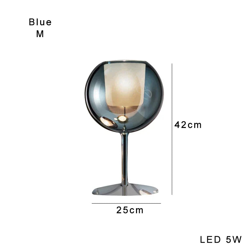 DecorBites™ Gold Chrome Glass Table Decor Lamp for Luxury Living Room, Villa, Store, Cafe