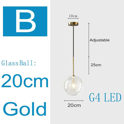 Decorbites™ Klares Glas-Chandelier-Pendant-Lampe Vintage Nordisch Glasball-Hängeleuchte