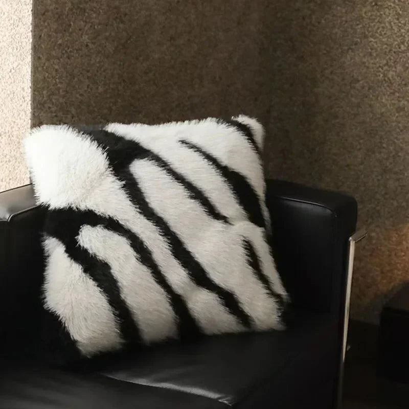 Faux Fox Fur Throw Pillow