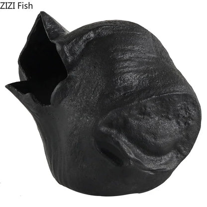 ديكور بايتس™ مزهرية سوداء، عمل فني تجريدي، أزهار، أواني، ديكور مكتب، ديكور جمالي