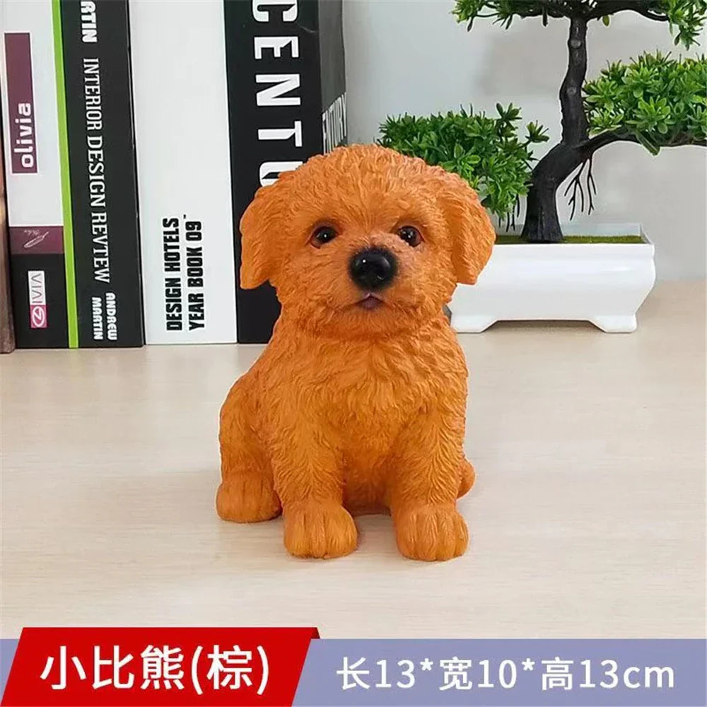 DecorBites™ Dog Sculpture for Home Decor - Lifelike Resin Pup Figurine Craft