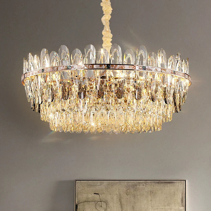DecorBites™ Crystal Chandelier Light: Modern LED Living Room Dining Bedroom Luxury