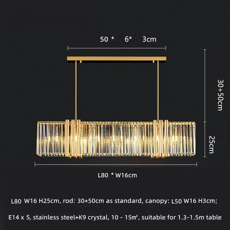 E14 Crystal Pendant Chandelier