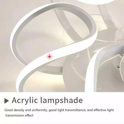 DecorBites™ LED Ceiling Fan with Remote Control, Modern Silent Lighting Fixture for Bedroom and Dining Room