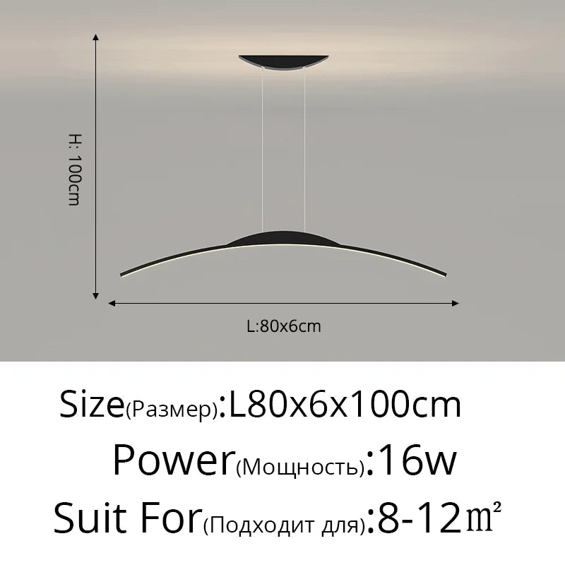 DecorBites™ LED Ceiling Pendant Lamp: Minimalist Chandelier, Height Adjustable, Home Decor Solution