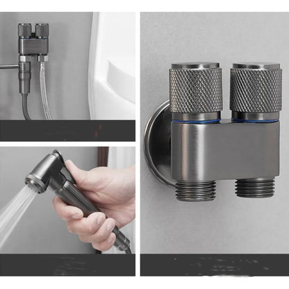 DecorBites™ Brass Bidet Faucet Set with High Pressure Spray Gun - Gray