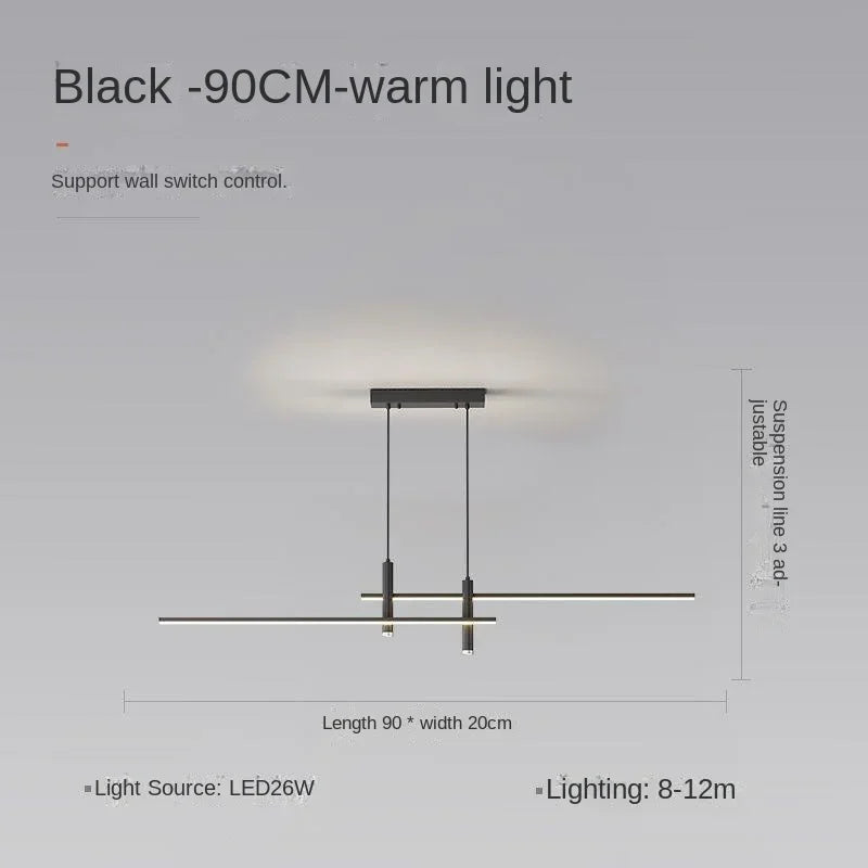 DecorBites™ Black Gold LED Pendant Lights for Modern Minimalist Dining Room Chandelier