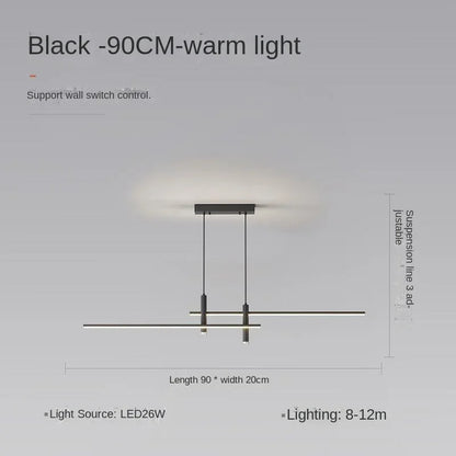 DecorBites™ Black Gold LED Pendant Lights for Modern Minimalist Dining Room Chandelier