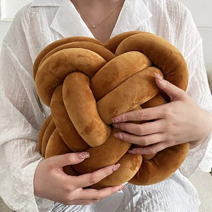 DecorBites™ Knot Pillow Ball Xmas Decorative Throw Pillow with Soft Plush