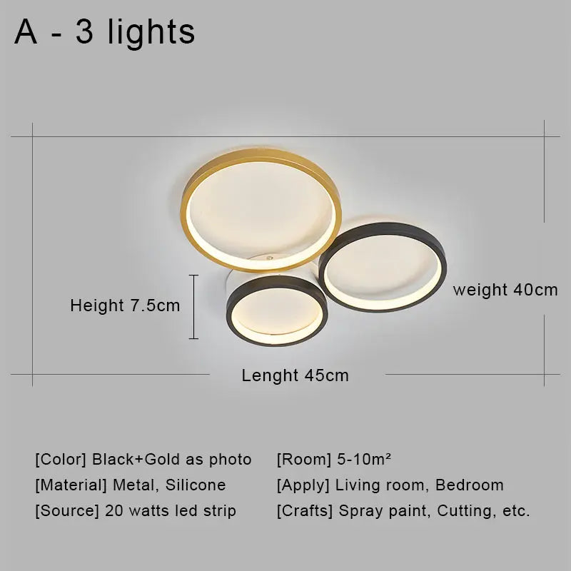Decorbites™ LED-Deckenleuchter mit Fernbedienung für Wohnzimmer, Schlafzimmer, Küche, Lampe weiß