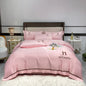 Decobites Silk Bedding Set: Washed Ice-Cream Satin Four-Piece, Skin-Friendly & Breathable Sheets