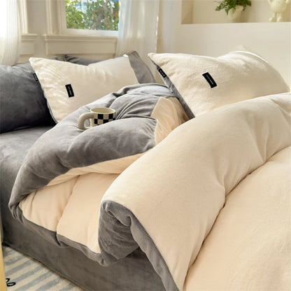 غطاء لحاف فردي مخملي بلون مرجاني من DecorBites™ لفصل الشتاء