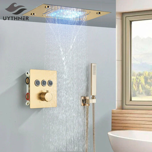 DecorBites™ 3-Way Shower System with Rainfall Waterfall Head and Bathtub Mixer Tap.