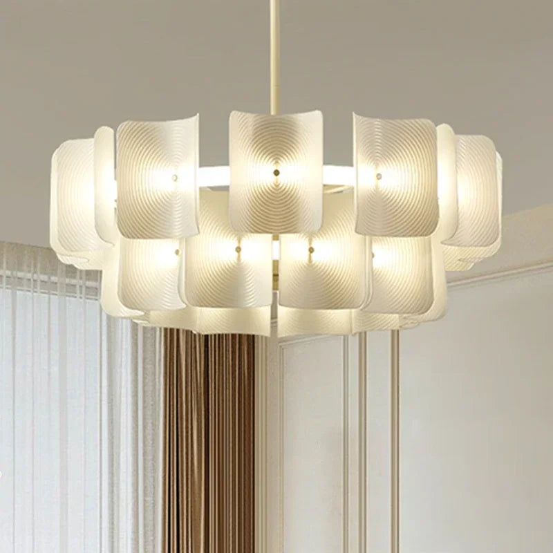 DecorBites™ LED Chandelier: Luxe Fingerprint Design for Living Room, Bedroom, Hotel Lobby