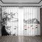 Decobites Bamboo Ink Painting Curtains for Home Decoration Elegant Finish