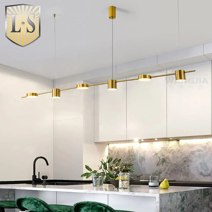 Art Deco Black and Gold LED Pendant Light