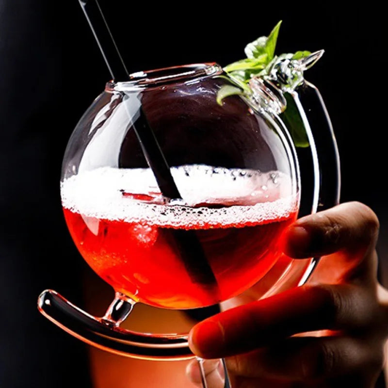 DecorBites™ Globe Bubble Martini Glass Cup: Premium Quality Transparent Drinkware