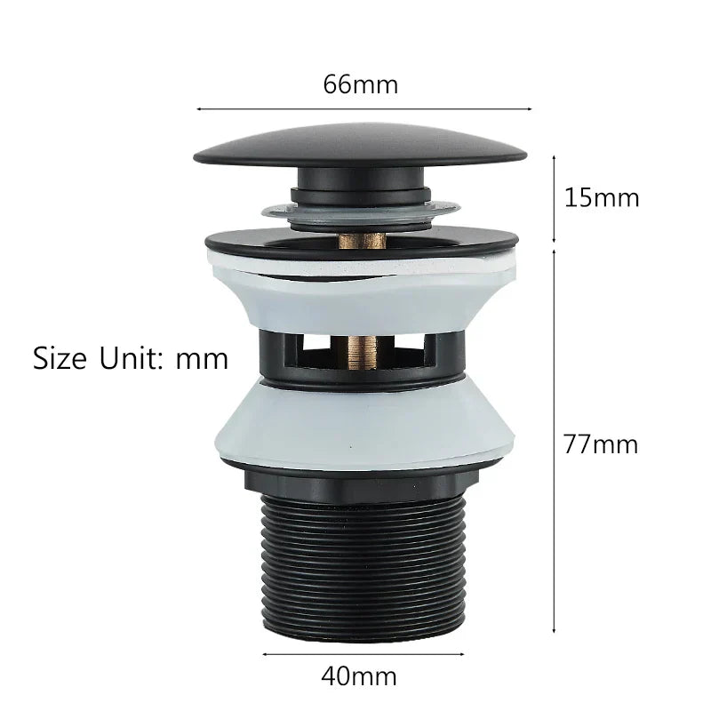 DecorBites™ Black Gold Pop Up Drain for Sink - Faucet Accessory Kit