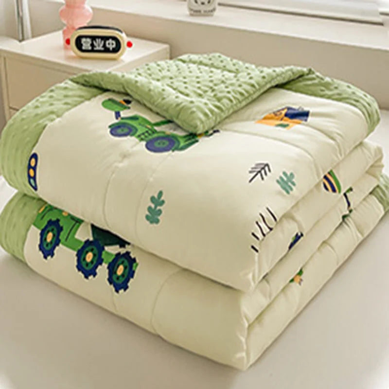 DecorBites™ Cartoon Pattern Summer Comforter: Skin-Friendly Breathable Quilt for Kids & Adults