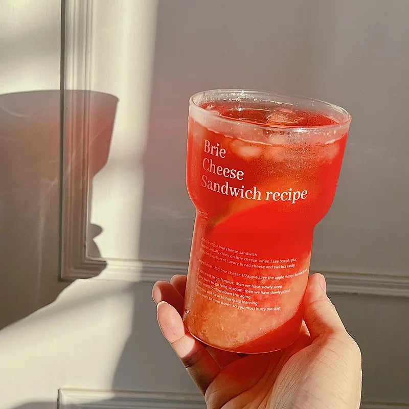 DecorBites™ Korean Style Glass Tumbler Tea Coffee Mug Waterbottle Kitchen Accessorie