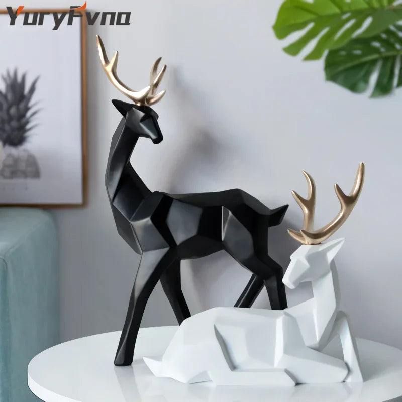 DecorBites™ Deer Sculpture: Elegant Living Room Table Decoration & Christmas Gift