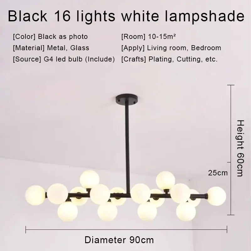 DecorBites™ Gold LED Chandelier, Modern Pendant Light for Living Room, Kitchen, Bedroom, Dining Room